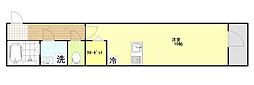 越谷市千間台西4丁目アパート ワンルームの間取図画像