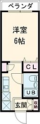 コーポサンシャイン 1Kの間取図画像