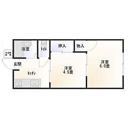 リブレ学園前 2Kの間取図画像