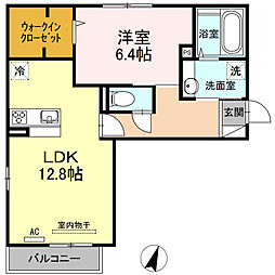 ポラリスうすき 1LDKの間取図画像