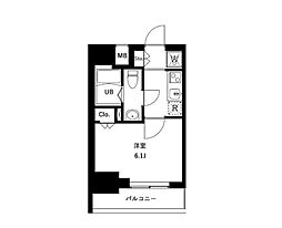 URBANPARKお花茶屋 1Kの間取図画像