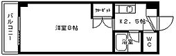 OAKVILLAHAKATAEAST2 1Kの間取図画像