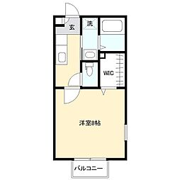 アメニティーパル 1Kの間取図画像