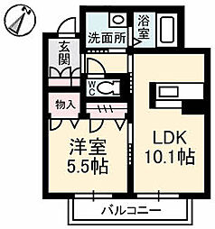 エクセルコート 1LDKの間取図画像