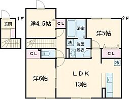 first sky B 3LDKの間取図画像