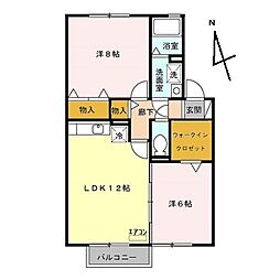 ボナールコート 2LDKの間取図画像
