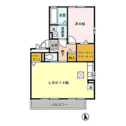 セルブランドS 1LDKの間取図画像