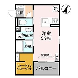 D-Grande弥生E ワンルームの間取図画像
