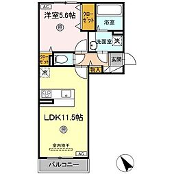 Dーroom N 1LDKの間取図画像
