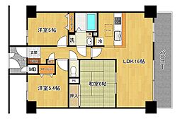 いずみハイツ二日市 3LDKの間取図画像
