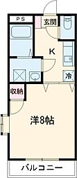 サンヒルズ東蒲池 1DKの間取図画像