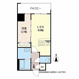 ジェイグランコート大濠公園 1LDKの間取図画像