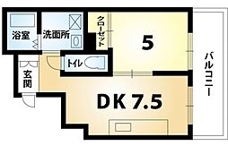 ルシエル別府駅前 1DKの間取図画像