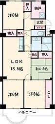 熊内台セントポリア 4LDKの間取図画像