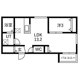 リトリート氷室 1LDKの間取図画像