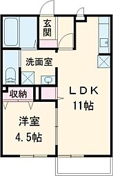 タウンコート大同 1LDKの間取図画像