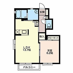 ラウレア 1LDKの間取図画像