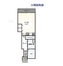 アクシスB棟 ワンルームの間取図画像