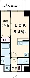 Alivis Shimo-Shinjo SoL TERRAC 1LDKの間取図画像