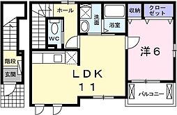 エテルナメンテ 1LDKの間取図画像