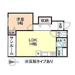 FaRe速星 1LDKの間取図画像
