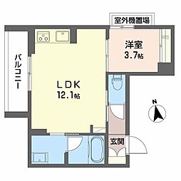 KIコーポレーション玉姓町 1LDKの間取図画像