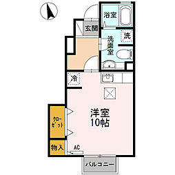 エスペランサ古泉2 ワンルームの間取図画像