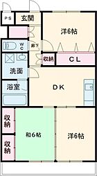 グランペールマンション 3DKの間取図画像
