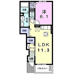 サクラスクエアウエスト 1LDKの間取図画像