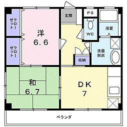 エステートSUGI3 2DKの間取図画像