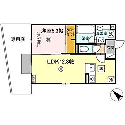 遠賀郡水巻町頃末北3丁目アパート 1LDKの間取図画像