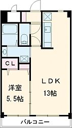 ベスタ大牟田 1LDKの間取図画像