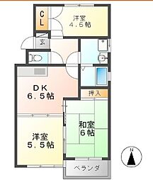 プリムローズマキB 3DKの間取図画像