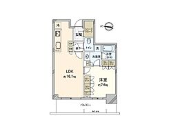 グランドメゾン新梅田タワーザクラブレジデンス 1LDKの間取図画像