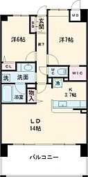 ポレスター茅野 2LDKの間取図画像