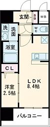 久留米市諏訪野町マンション 1LDKの間取図画像