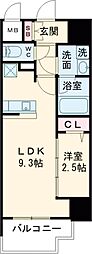 久留米市諏訪野町マンション 1LDKの間取図画像
