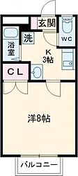 パルフジイ 1Kの間取図画像