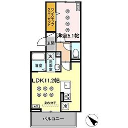 グランフォレ下南部 1LDKの間取図画像