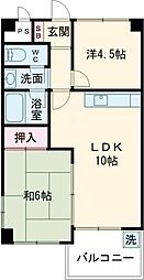 ベネフィス粟津 2LDKの間取図画像