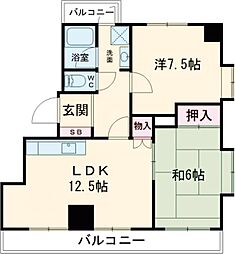 田代セントラルハイツ 2LDKの間取図画像