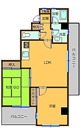 成田コリンズ 2LDKの間取図画像