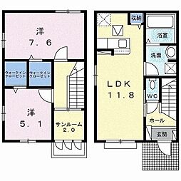 佐々荘 2LDKの間取図画像