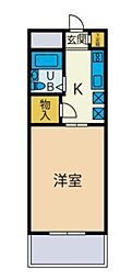 たかのハイツ ワンルームの間取図画像