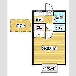 バルビゾン弐番館 1Kの間取図画像