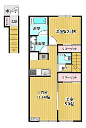 M.J II 2LDKの間取図画像