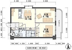 フォレスト愛子 2LDKの間取図画像