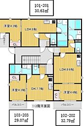 Halele'a Tachikawa 1LDKの間取図画像