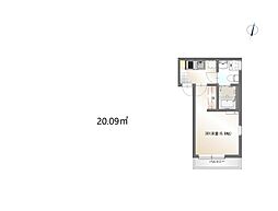 茅ヶ崎市中海岸1丁目アパート 1Kの間取図画像