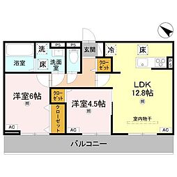 D-Regalo下馬S 2LDKの間取図画像